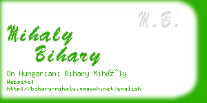 mihaly bihary business card